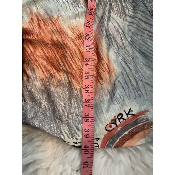 Vintage CYRK House Dress Nightgown Pencil Art Drawing Horses Size M L - Picture 9 of 10